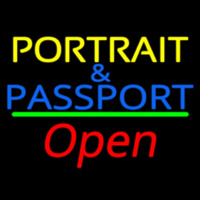 Portrait And Passport With Open 2 Neontábla