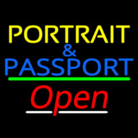 Portrait And Passport With Open 3 Neontábla