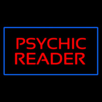 Psychic Reader Blue Rectangle Neontábla
