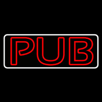 Pub Red With White Border Neontábla