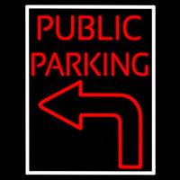 Public Parking With Arrow Neontábla