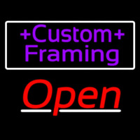 Purple Custom Framing With Open 3 Neontábla