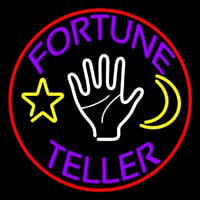 Purple Fortune Teller With Logo Neontábla