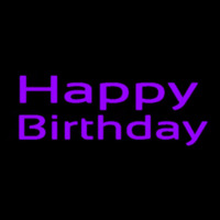 Purple Happy Birthday Neontábla