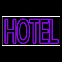 Purple Hotel 1 With White Border Neontábla