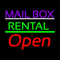 Purple Mailbo  Green Rental With Open Neontábla