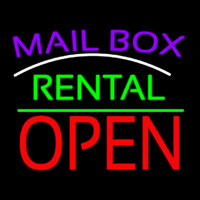 Purple Mailbo  Turquoise Rental With Open 1 Neontábla