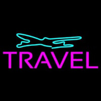 Purple Travel Turquoise Logo Neontábla