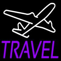 Purple Travel With Logo Neontábla
