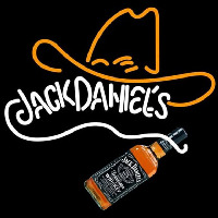 Rare Jack Daniels Whiskey Cowboy Hat Neontábla