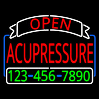 Red Acupressure With Phone Number Neontábla