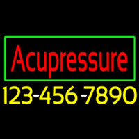 Red Acupressure With Phone Number Neontábla