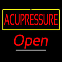 Red Acupressure Yellow Border White Line Open Neontábla