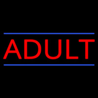 Red Adult Blue Lines Neontábla