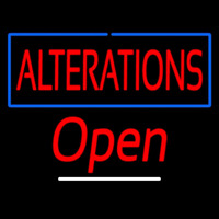 Red Alterations Open White Line Neontábla