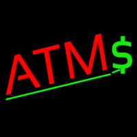 Red Atm Dollar Logo Neontábla