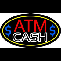Red Atm With Cash 2 Neontábla