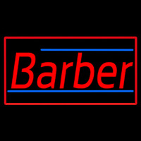 Red Barber Blue Lines With Red Border Neontábla