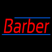 Red Barber With Blue Lines Neontábla