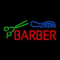 Red Barber With Comb And Scissor Neontábla