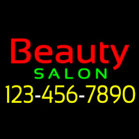 Red Beauty Salon With Phone Number Neontábla