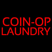 Red Block Coin Op Laundry Neontábla