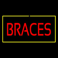 Red Braces Yellow Border Neontábla