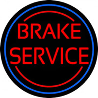 Red Brake Service Blue Circle Neontábla