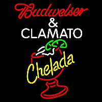 Red Budweiser Chelada Beer Sign Neontábla