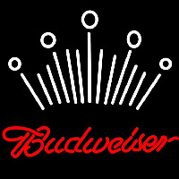 Red Budweiser White Crown Beer Sign Neontábla