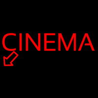 Red Cinema Here Neontábla