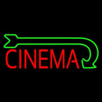 Red Cinema With Green Arrow Neontábla