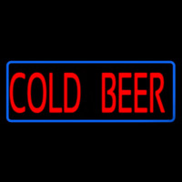 Red Cold Beer With Blue Border Neontábla