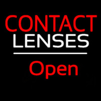 Red Contact Lenses Open White Line Neontábla