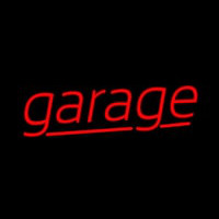 Red Cursive Garage Neontábla