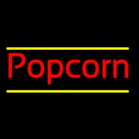 Red Cursive Popcorn Neontábla