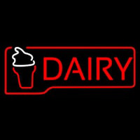 Red Dairy With Logo Neontábla