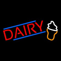Red Dairy With Logo Neontábla