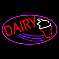 Red Dairy With Oval Neontábla