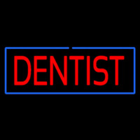 Red Dentist Blue Border Neontábla