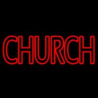 Red Double Stroke Church Neontábla