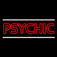 Red Double Stroke Psychic White Line Neontábla