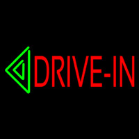 Red Drive In Green Arrow Block Neontábla