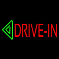 Red Drive In Green Arrow Neontábla