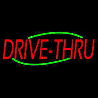 Red Drive Thru Neontábla