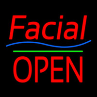 Red Facial Block Open Neontábla