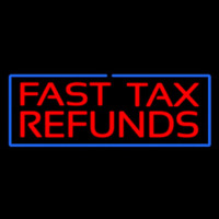 Red Fast Ta  Refunds Blue Border Neontábla