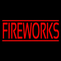 Red Fireworks Block Neontábla
