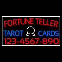 Red Fortune Teller Blue Tarot Cards With Phone Number Neontábla