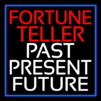 Red Fortune Teller White Past Present Future Blue Border Neontábla